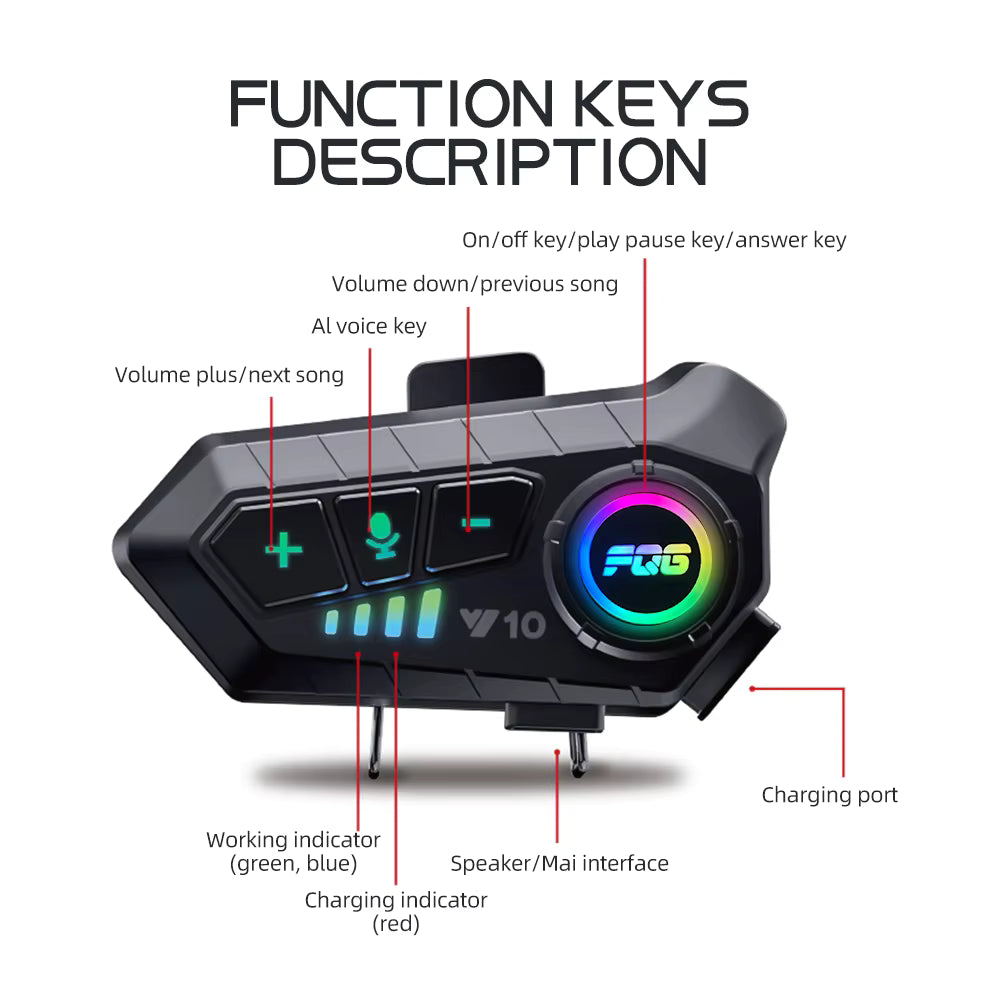 Bluetooth 5.3 Helmet Headset Wireless